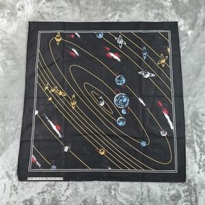 Vintage Solar System Bandana RN 15187 Space Planets Celestial Stars 80s USA Made